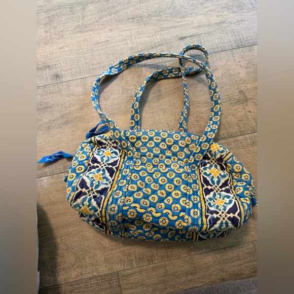 Vera Bradley Handbags - Vera Bradley Blue and Yellow Quilted Shoulder Bag